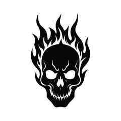 Skull Silhouette Vector Design.