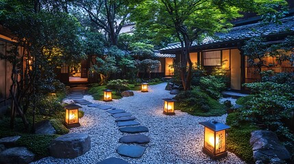 A Minimal Zen Garden with Harmonious Balance
