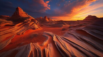 Arizona's Wave Sunset: A fiery spectacle of nature's artistry