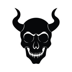 Skull Silhouette Vector Design.