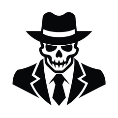 Skull Silhouette Vector Design.