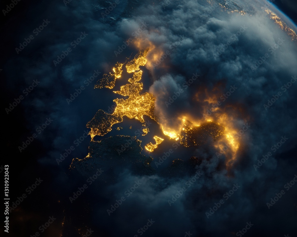 Aufkleber Quantum Connectivity Visualization Luminescent Global Network Mapping - Next-Gen Digital Infrastructure Insights for Innovative Tech Strategists