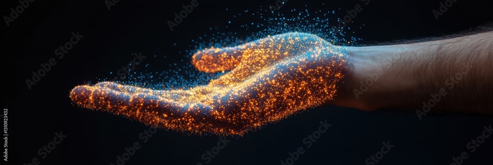 Poster Immersive Digital Transformation Futuristic AI Visualization of Human Connectivity, Quantum Networking and Innovative Technology Interaction