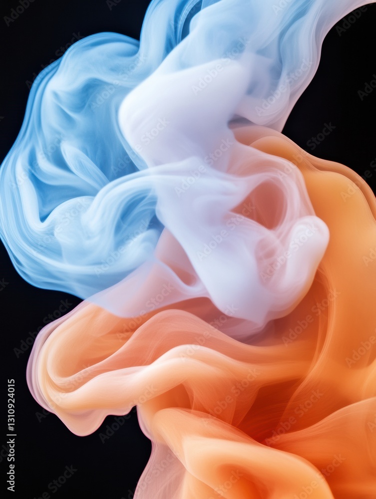 Poster fluid gradient dreamscape ethereal color meditation visualization for digital wellness, emotional in