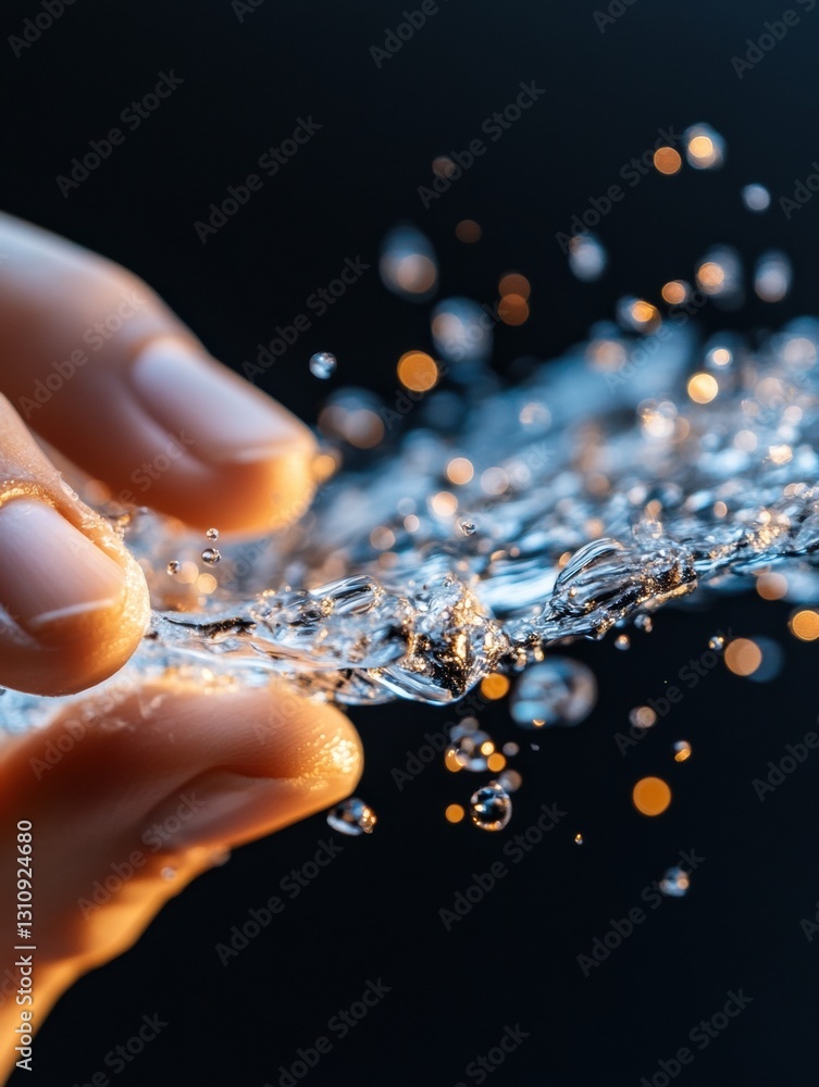 Poster Fluid Dynamics Unleashed Cutting-Edge Macro Water Interaction Visualizing Quantum-Inspired Digital Transformation and Sensory Innovation