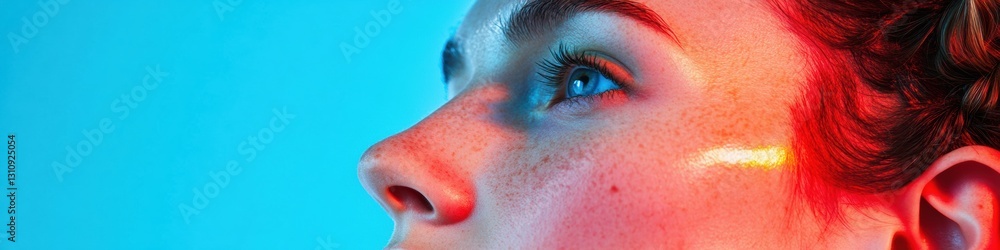 Aufkleber Neurotech Wellness Horizon Immersive Biometric Visualization with Cutting-Edge Chromatic Sensor Mapping for Next-Gen Performance Optimization
