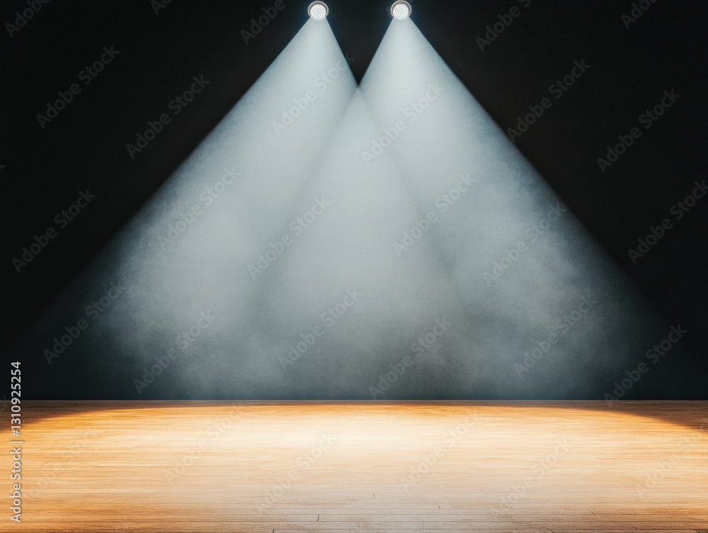 Poster minimalist stage design immersive theatrical lighting atmosphere with smoky ambiance - dynamic perfo