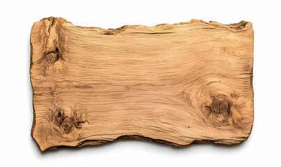 Rustic Wooden Plank with Natural Texture on Isolated Background
