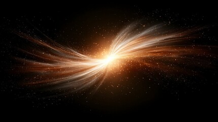 Naklejka premium Golden Light Burst Abstract Background Energy Sparkle Galaxy