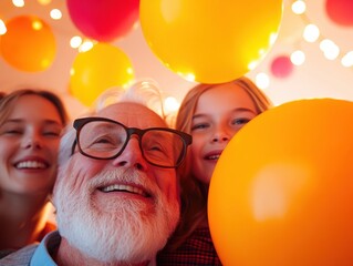 Vibrant World Party Day Multigenerational Joy and Connection - Warm Celebration of Family Bonds, Emotional Wellness, and Inclusive Festivity in Digital Age Storytelling