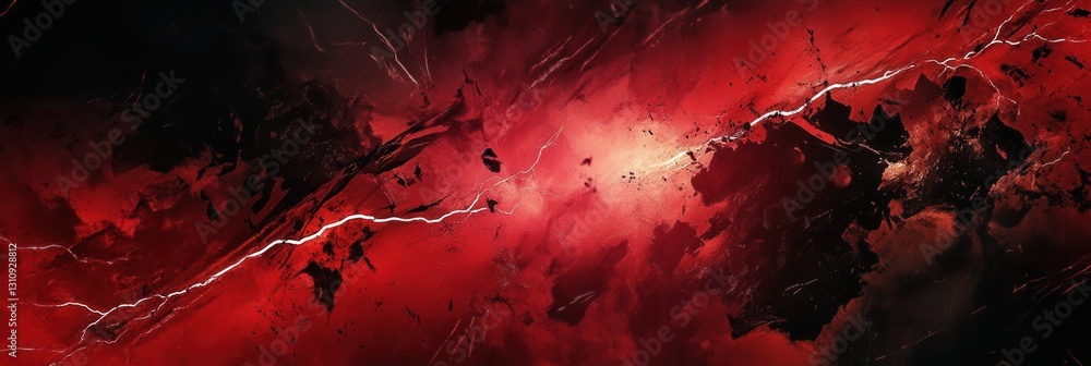 Poster dynamic clash of chaos with vibrant red and black energy depicting raw emotion and intensity generat