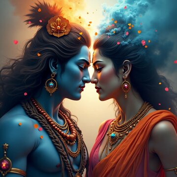 Ai Shiv Parvati Image