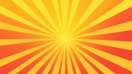 Fototapeta premium Radiant Sunburst Pattern with Vibrant Yellow and Orange Rays