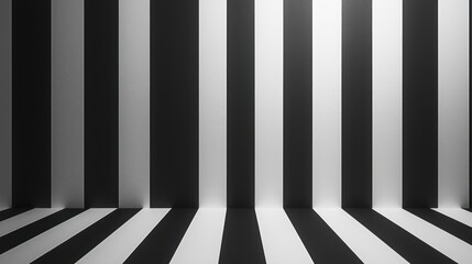 Abstract Black and White Striped Room