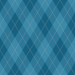 Argyle pattern of geometric rhombus. Harlequin design. Classic diamond shaped textile material for gift wrapping paper, socks, sweater, jumper, other modern textile or paper design.	