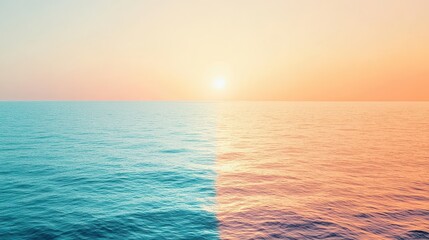 Fototapeta premium Serene Ocean Sunset with Calm Waters and Colorful Sky Reflection