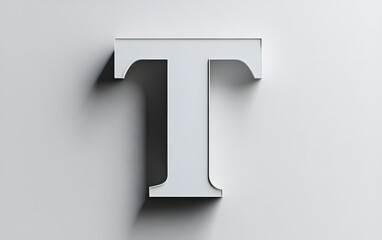 20. Simple letter T centered on a smooth white background