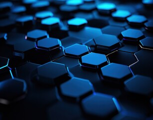 Obraz premium A close up of a blue hexagonal pattern