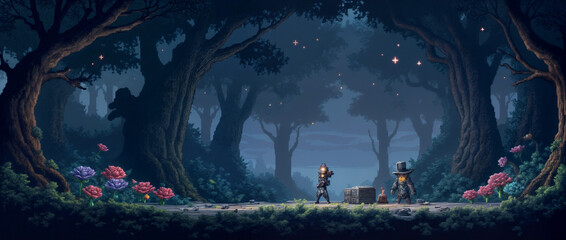 pixel art, game, background, fantasy