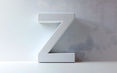 26. Clean letter Z on a smooth, white surface