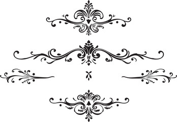 Set of decorative elements for flat design, ornaments, patterns. Hand drawn vector illustration	