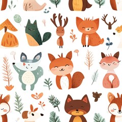Whimsical wild animal textile design for playful environments