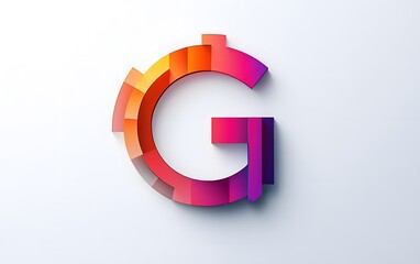33. Minimalistic design with letter G on a white background
