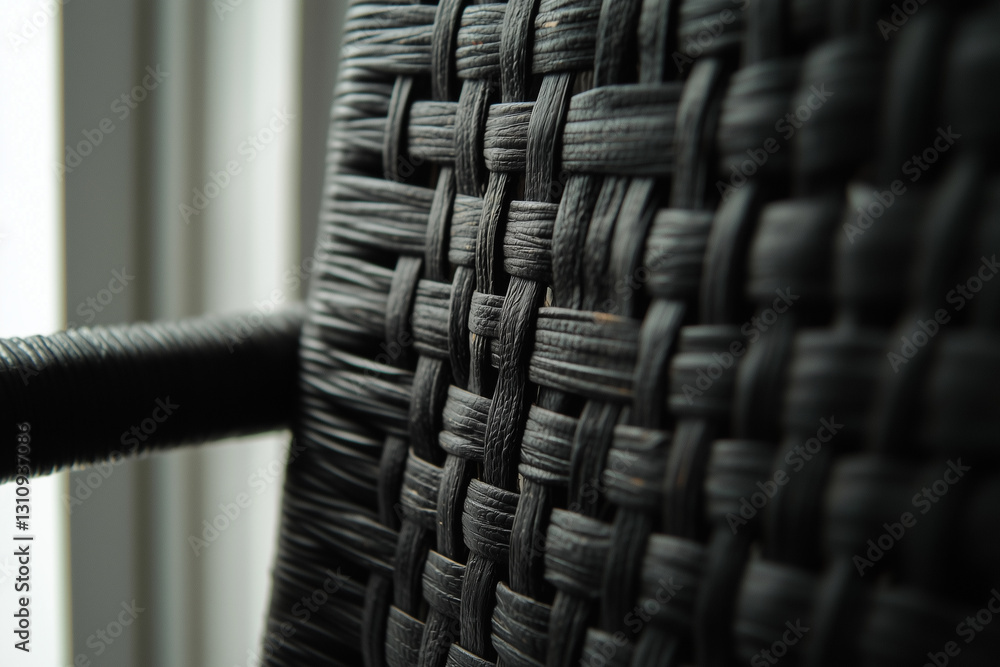 Poster close up of woven chair emphasizing texture and intricate pattern