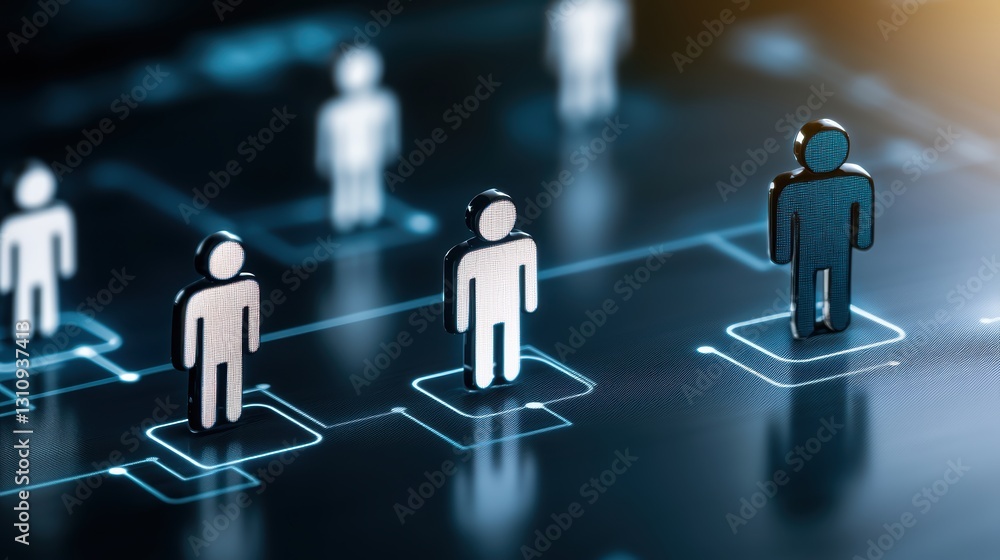 Poster people navigating a digital interface, exploring the future of technology and innovation
