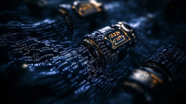 Futuristic Data Stream  Abstract Digital Code  Technology Background