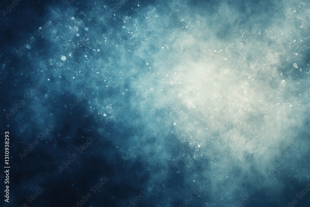 Poster Merging blues and grays create an abstract representation of sadness with soft blurry edges and raindrop textures Generative AI