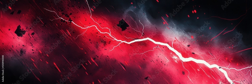 Poster vivid portrayal of chaotic energy with red and black splashes depicting anger and tension generative