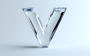 74. Clear letter V displayed in a minimalist design on white