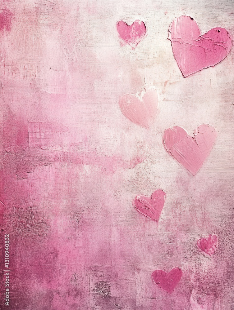 Aufkleber soft pink abstract background with floating hearts perfect for romantic themes and celebrations gene