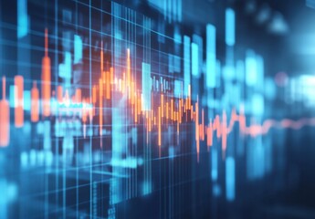 A blue and orange graph with many lines and numbers