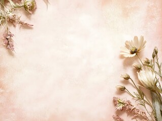 Dried Flowers and Artistic Background Displaying Soft and Delicate Textures