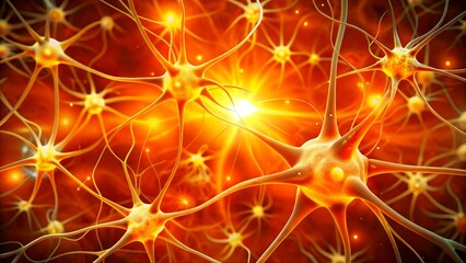 Illuminated Neural Network A Microscopic Exploration of Interconnected Nerve Cells and Their Radiant Connections