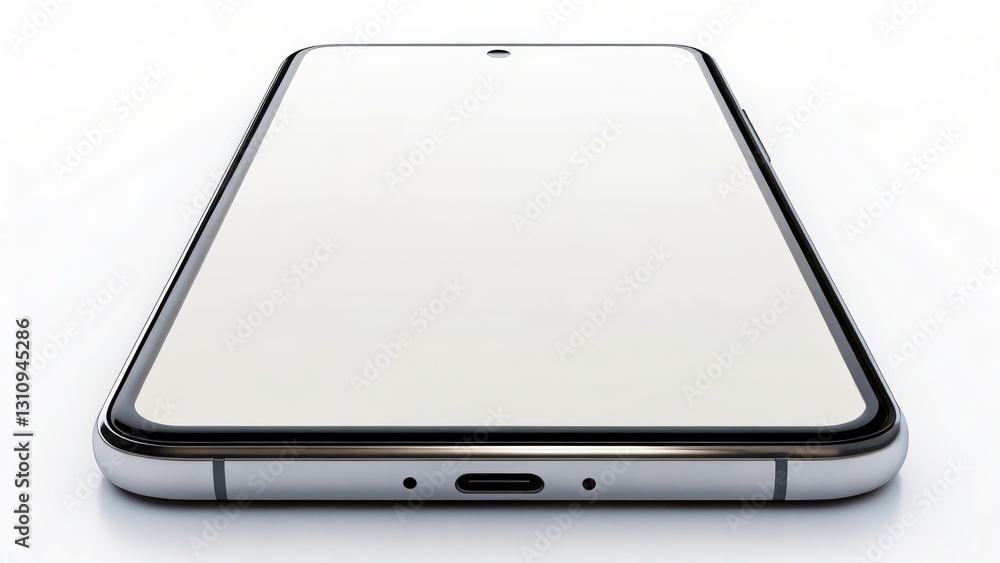 Poster a smartphone with blank screen in close-up view