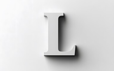 12. Simple, sans-serif letter L placed on white background