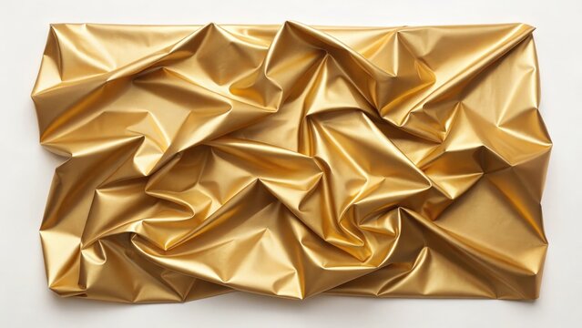 gold wrinkled surface, luxurious abstract art, modern art in gold, golden metallic foil or background.