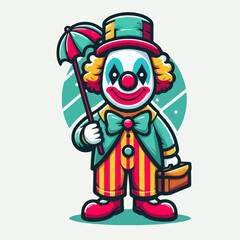 clown cartoon vector illustration