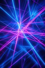 Obraz premium Abstract neon light streaks, vibrant colors, dark background, digital art, ideal for tech visuals