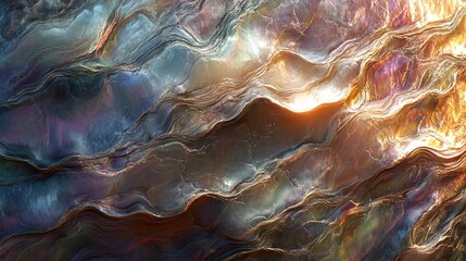 Naklejka premium Abstract Iridescent Pearl Texture with Flowing Pattern