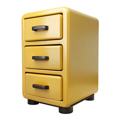 Filing cabinet with drawers. 3d rendering isolated on white background. Cartoon plastic style icon