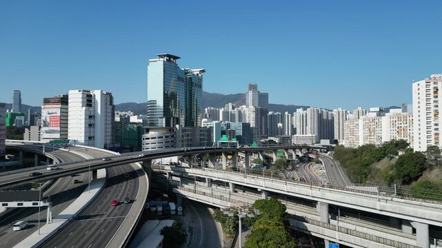 Jan 29 2025 Subway Flyover Urban Transportation Hong Kong