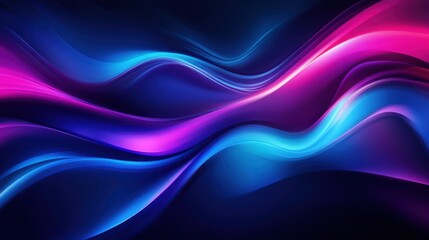 Abstract Blue Pink Waves Digital Art Background