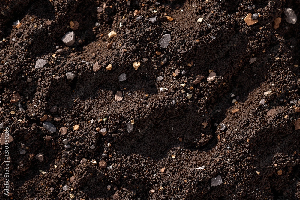 Poster soil with small rocks and pebbles texture.