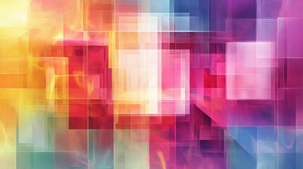 Abstract Colorful Geometric Background with Overlapping Squares