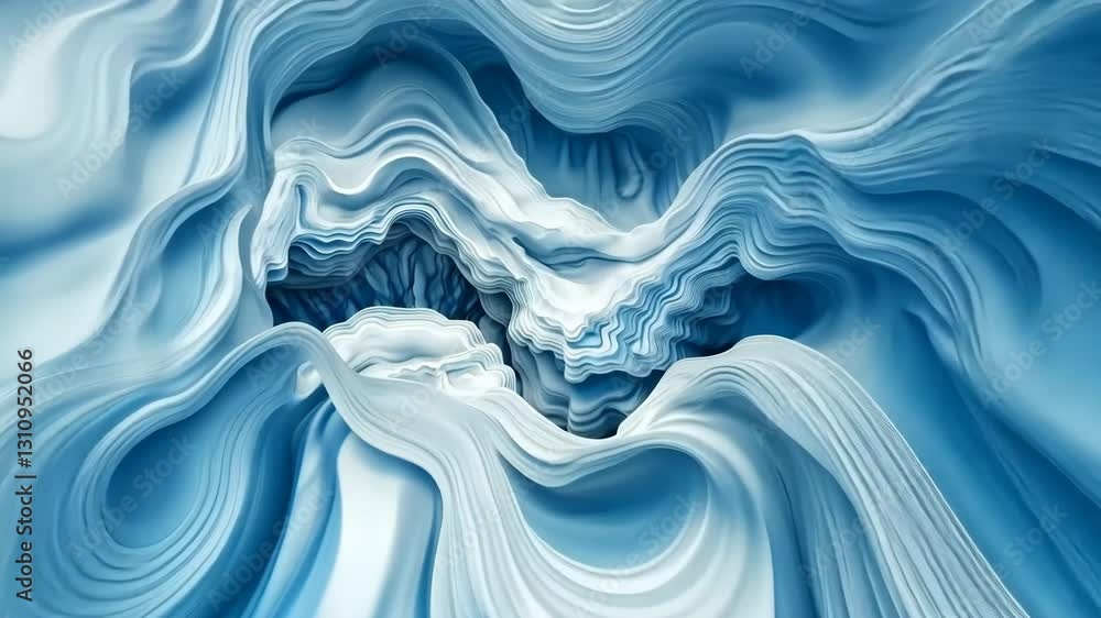 Poster an abstract blue lace agate texture background representation of flowing waves in shades of blue and