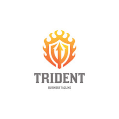 trident fire logo vector